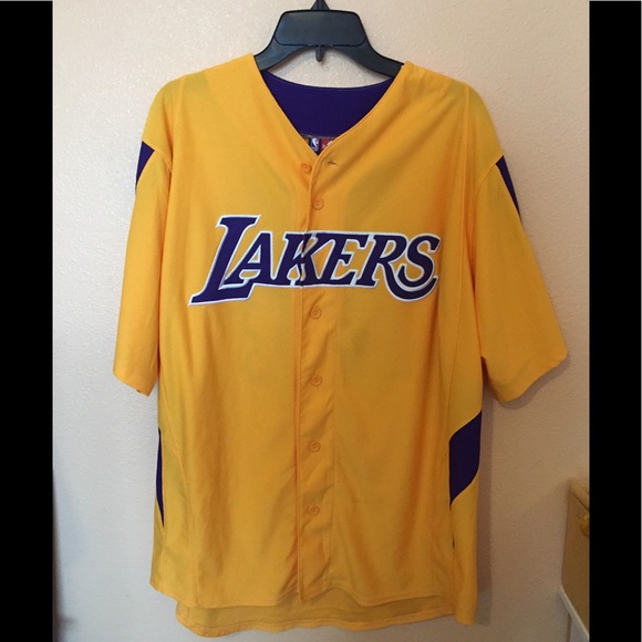 lakers button down jersey